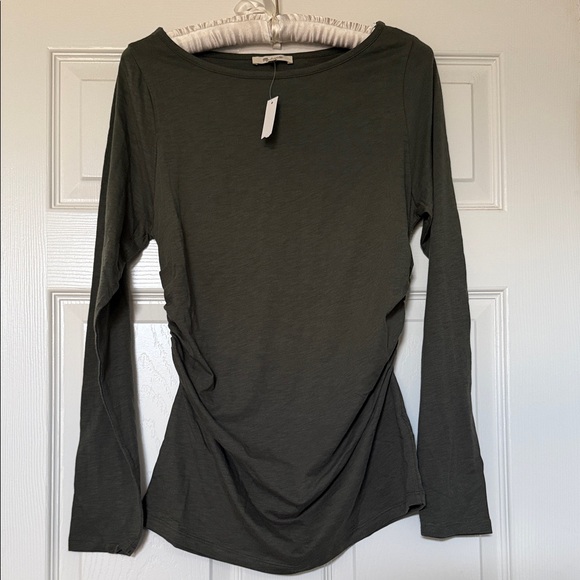 Madewell Tops - Madewell Olive Green Long Sleeve Cinched Waist Women's Top Medium NWT